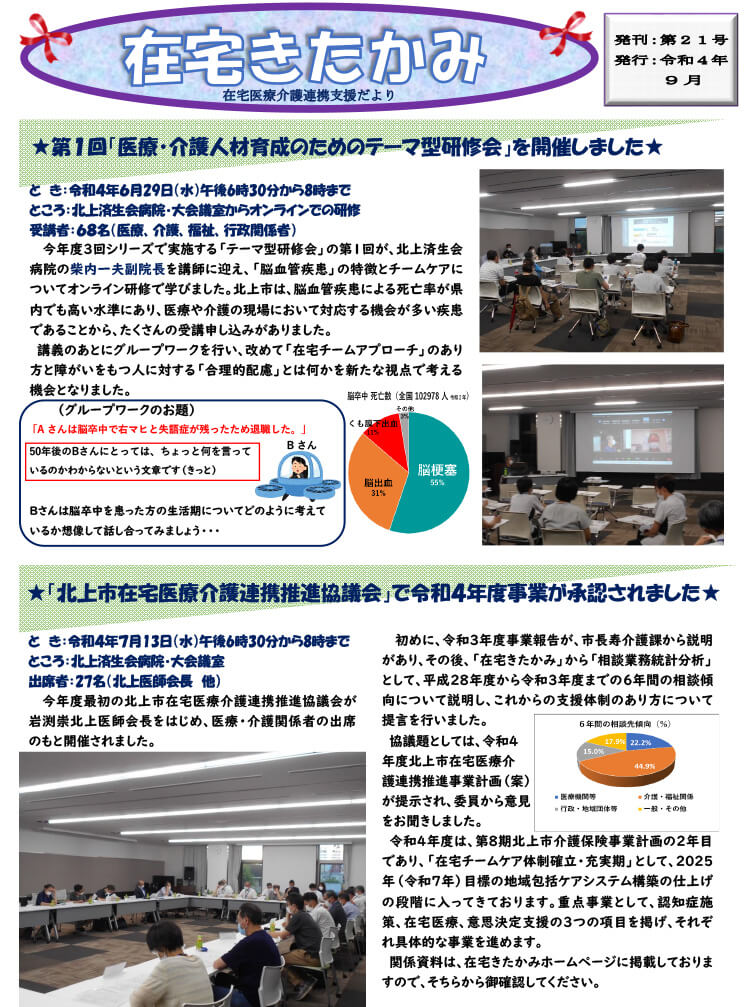 きたかみ連携支援だより第21号の表紙
